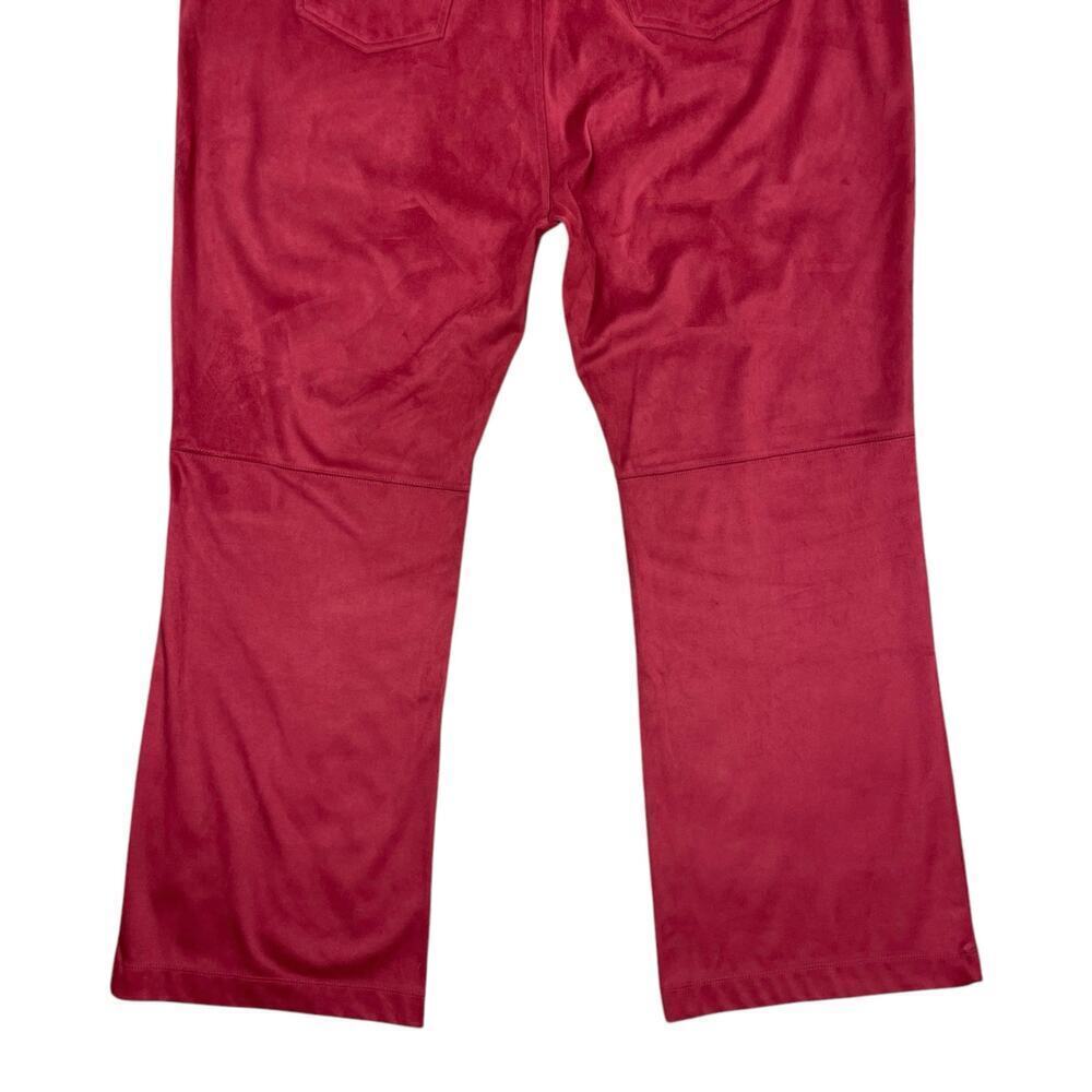 Soft Surroundings Faux Suede Pull On Bootcut Pants Moroccan Red XL Petite NEW - Picture 9 of 11